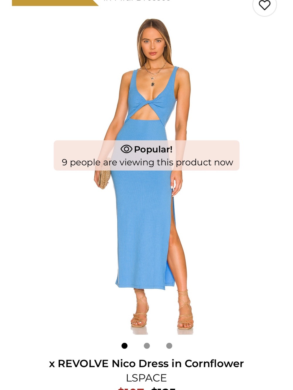 l*space Cornflower Blue Maxi Cutout Dress